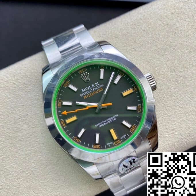 116400GV Black Factory Rolex Milgauss AR Dial 0721